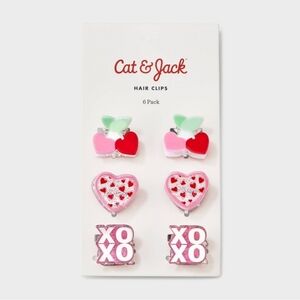 Valentine's Day Girls Mini XO Hearts Hair Clip Set  Cat & Jack NWT